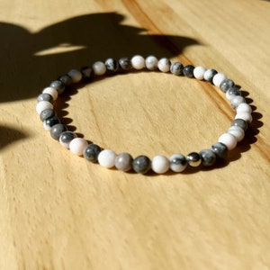 Zebra Jasper - Small natural stone bracelet - gemstones - approximately 4 mm