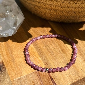 Lepidolite - Small natural stone bracelet - gemstones - approximately 4 mm