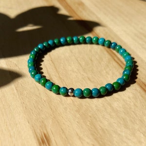 Chrysocolla - Small natural stone bracelet - gemstones - approximately 4 mm
