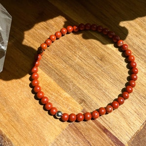Red jasper - Small natural stone bracelet - gemstones - approximately 4 mm