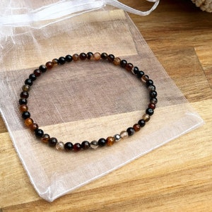 Coffee agate - Small natural stone bracelet - gemstones - approximately 4 mm