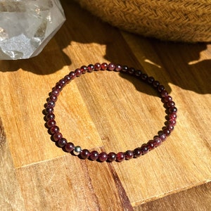 Garnet - Small natural stone bracelet - gemstones - approximately 3.5 mm