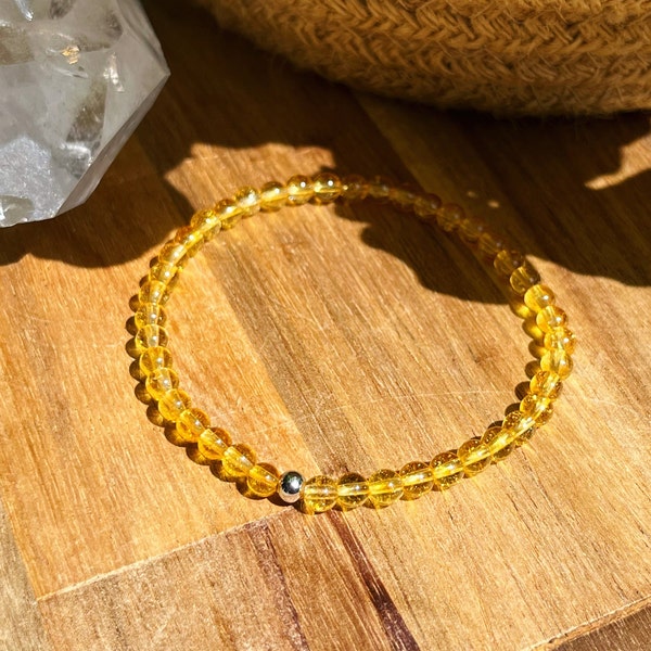 Citrine - Bracelet petites pierres naturelles - gemstones - 4 mm