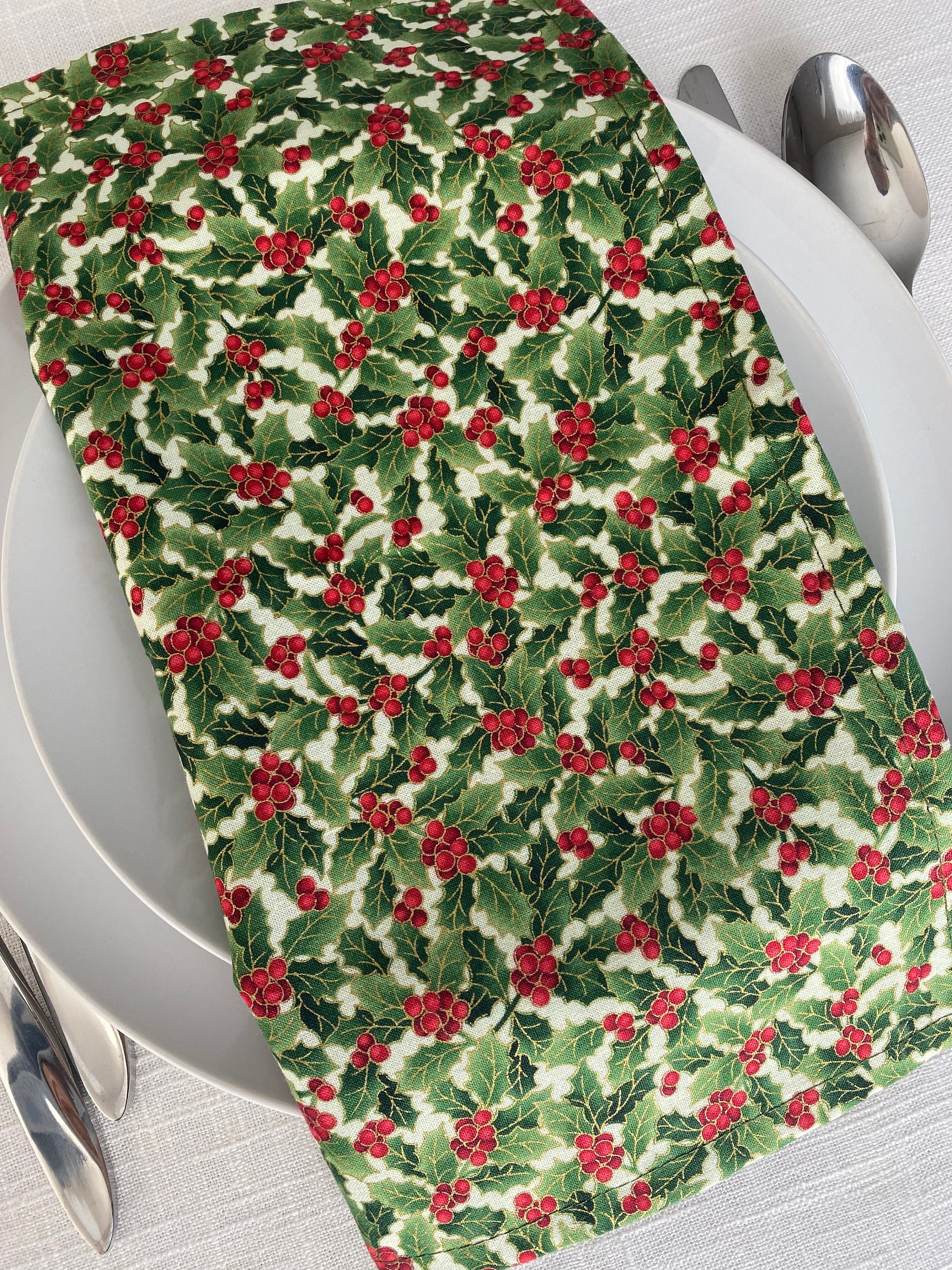 6 Pieces Set Christmas Cloth Napkins, Cotton Napkins, Dinner Napkins