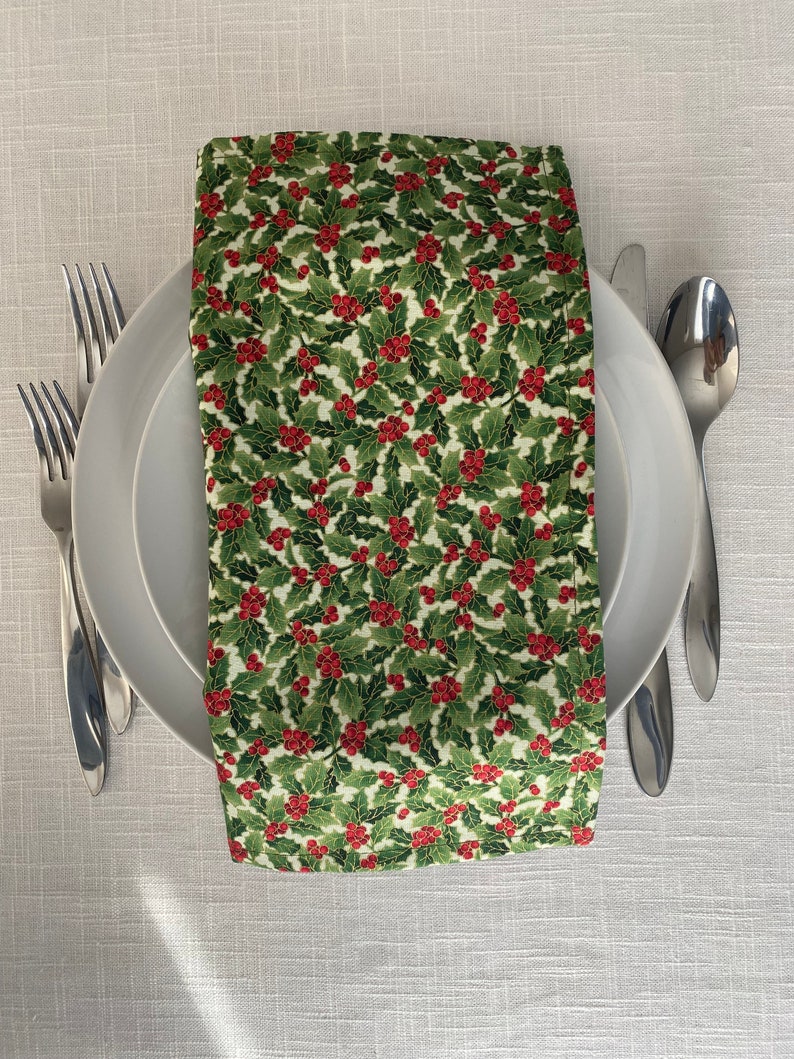 6 Pieces Set Christmas Cloth Napkins, Cotton Napkins, Dinner Napkins