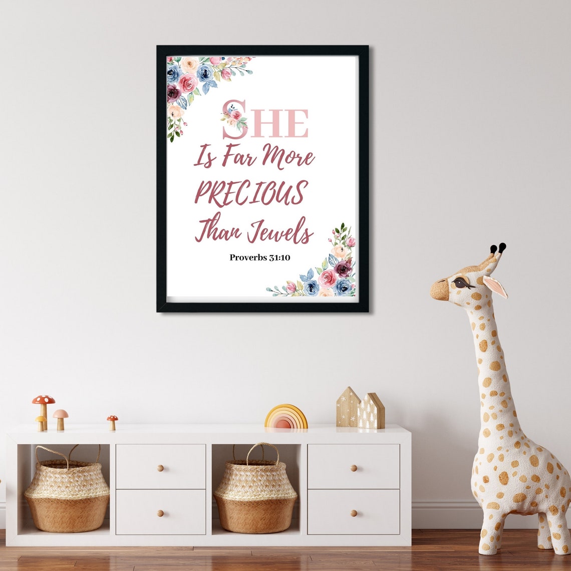 Nursery Bible Wall Art Baby Girl Christian Nursery Decor Etsy