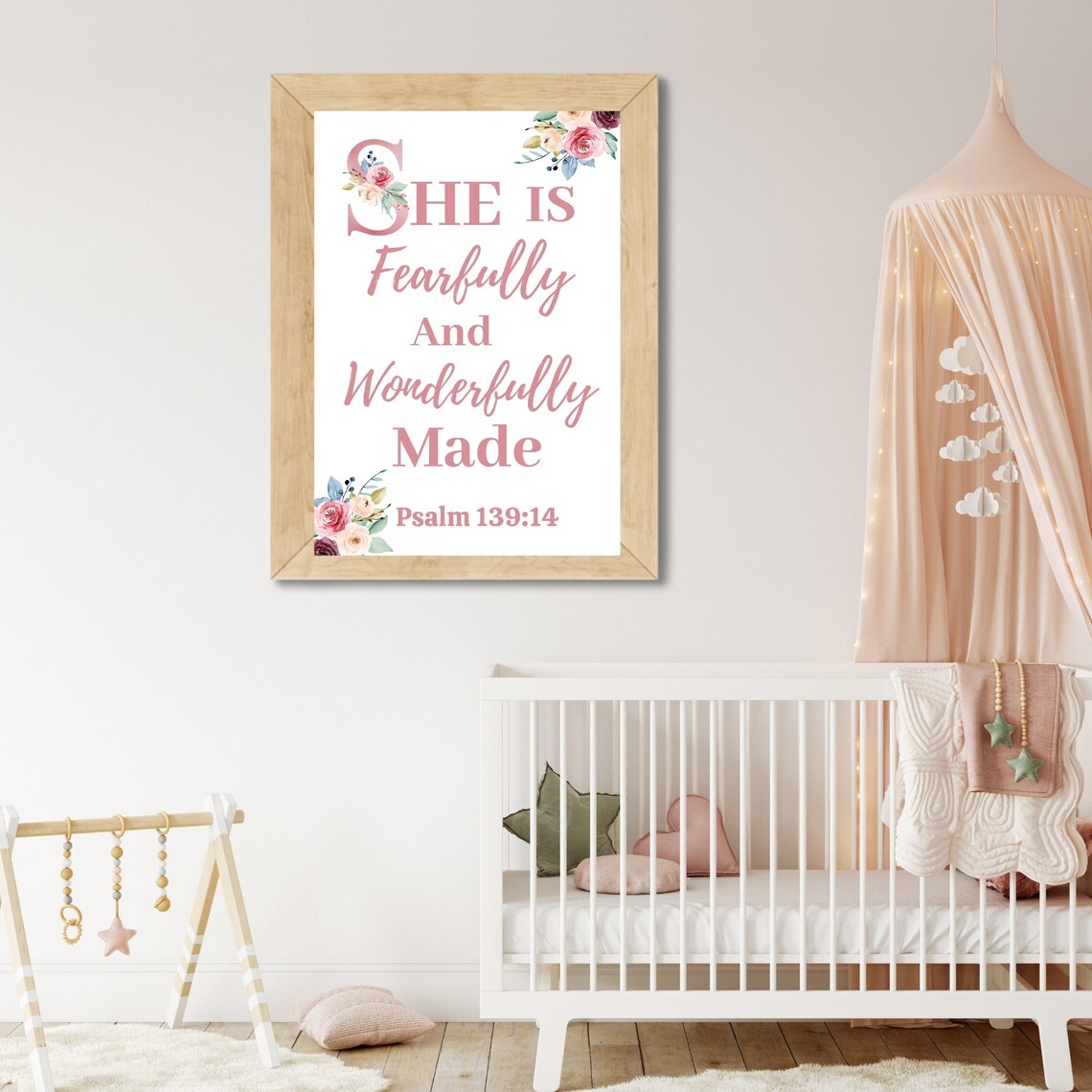 Baby Girl Christian Nursery Wall Art Bible Verse Nursery Wall Etsy