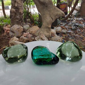 3 uds//2,5 kgs Hermosa mezcla de colores de Andara cristal verde amarillento y turquesa Full Polised para la meditación