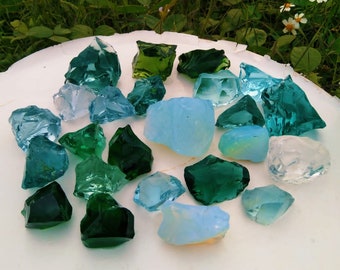 24 piezas // 1171 g de cristal Andara en bruto, colores mixtos, monoatómico para colgante