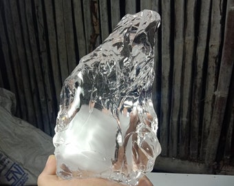 1742 gr Andara clear crystal with white bracelet inside of raw