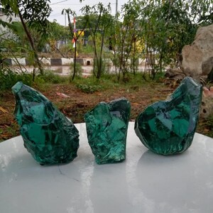 3 uds//2,1 kgs de Andara Crystal Turqoise Green Monatomic para la curación