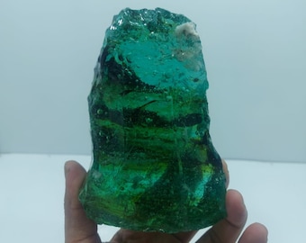 rare .. 1030 gr of raw Andara turquoise crystal with hair fiber and coral inside
