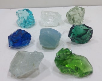 8 piezas // 1045 gr de Andara Cristal en bruto Mix Colores Monatómicos para Meditación