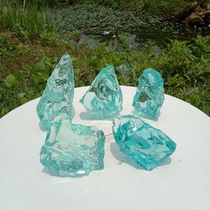 5 pcs //1,6 kgs of rough Andara crystal Green Toscha monatomic