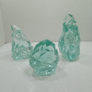 3 piezas//2,3 kgs de Andara Cristal Turquesa Verde Monoatómico en bruto