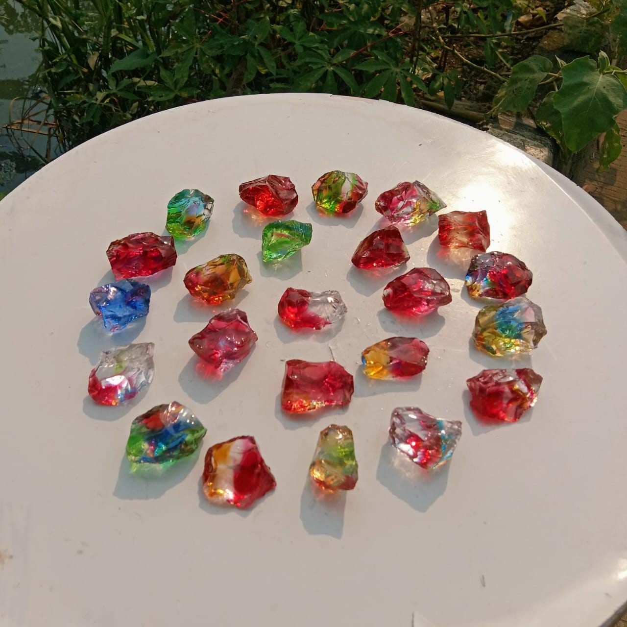 23 Pcs 511 Gr(13-28 Gr) of Rough Andara Crystal Rainbow Monatomic