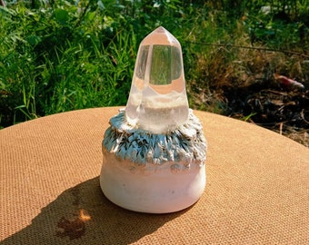 948 grams of Rare Andara crystal Tower White Clear Polised