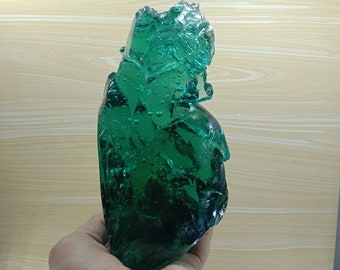 1449 grams of rough Andara crystal green leaves, rare ...
