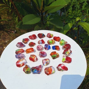 28 pcs 1018 gr(25-50 gr) of rough Andara Crystal Rainbow Monatomic for Pendant