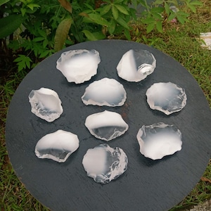 9 pcs 1123 gr(83-201 gr) of rough Andara Crystal Clear Diamond Milky Monatomic