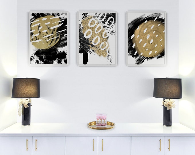 Black And Gold Abstract Art Prints