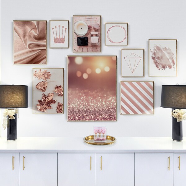 Rose Gold Wall Art Etsy