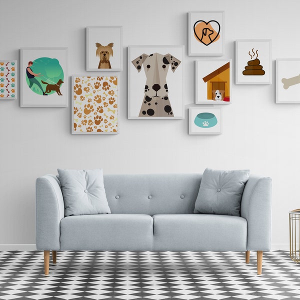Dog Themed Wall Art Etsy