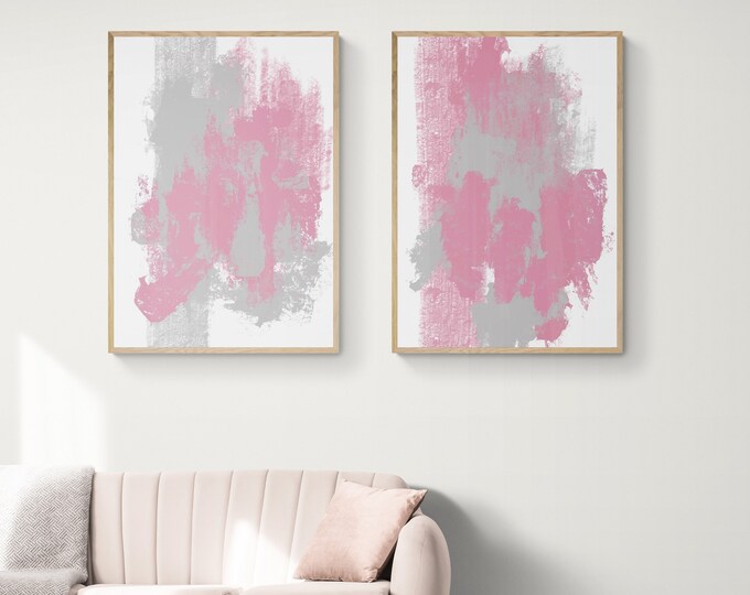 Pink And Silver Abstracts