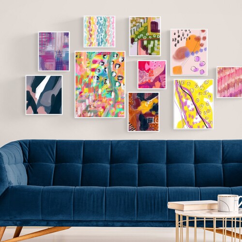 Colorful Gallery Wall Set Colorful Abstract Art Intuitive Etsy