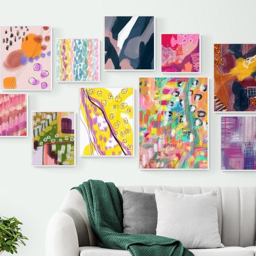 Colorful Gallery Wall Set Colorful Abstract Art Intuitive Etsy