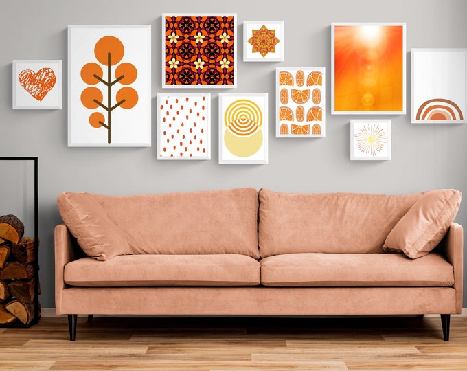 Orange Gallery Wall Set