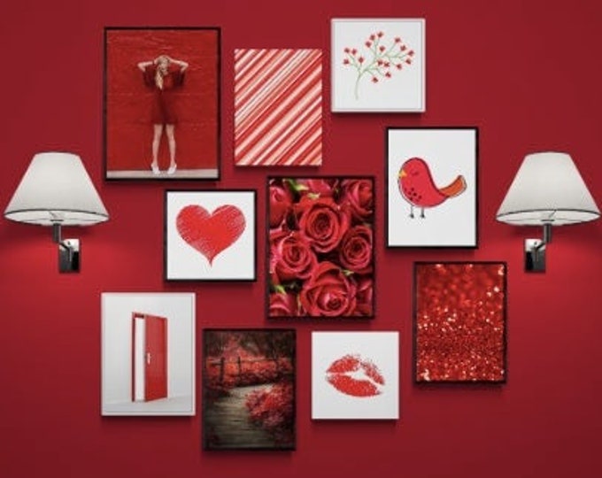 Red Gallery Wall Set