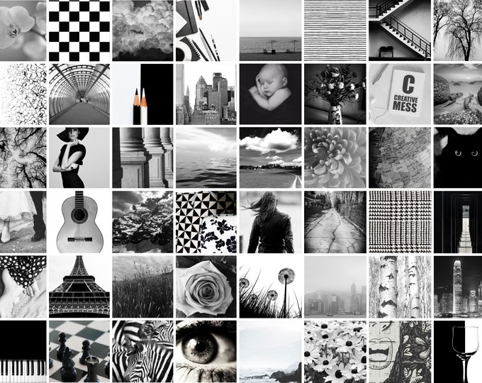 Black And White Wall Collage Kit