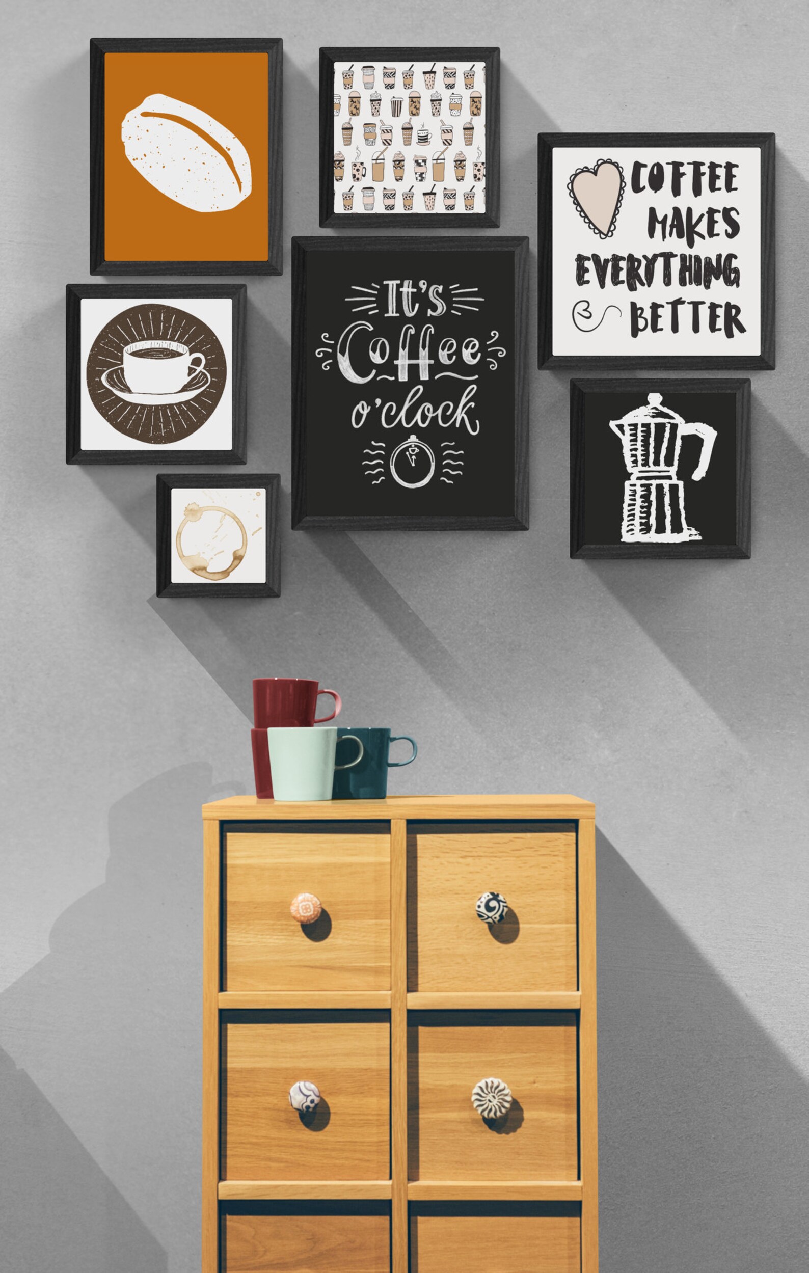 Coffee Gallery Wall Coffee Wall Art Coffee Bar Decor | Etsy