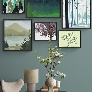 Forest Gallery Wall, Forest Print Set, Pine Forest Wall Art, Nature Art ...