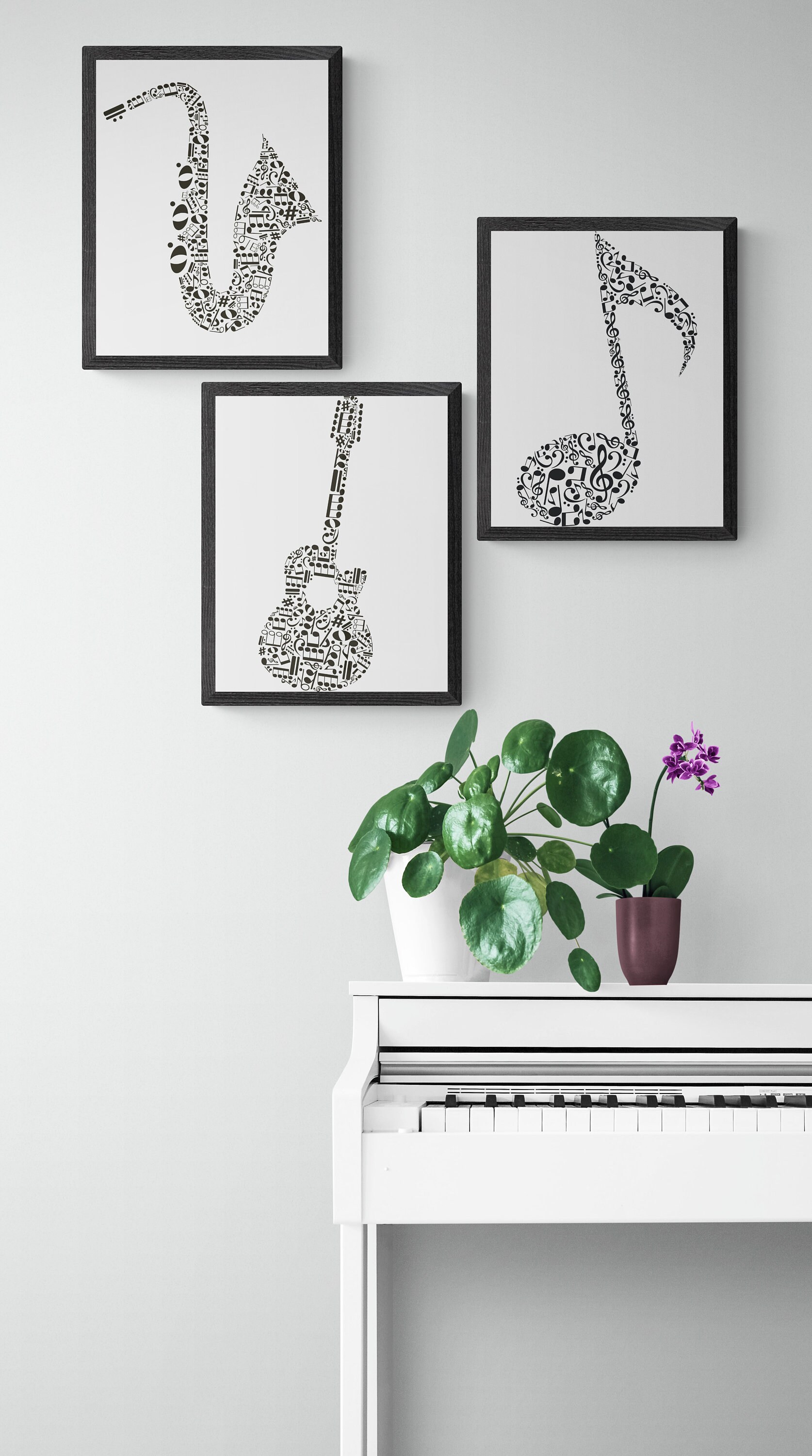 Black and White Music Art Prints Music Room Decor Music Wall Etsy