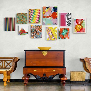 Eclectic Wall Art, Gallery Wall Set, Colorful Abstract Art, Printable Wall Art Set, Colorful Wall Decor, Modern Art Prints Set image 1