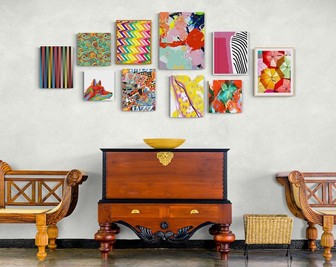 Colorful Maximalist Gallery Wall