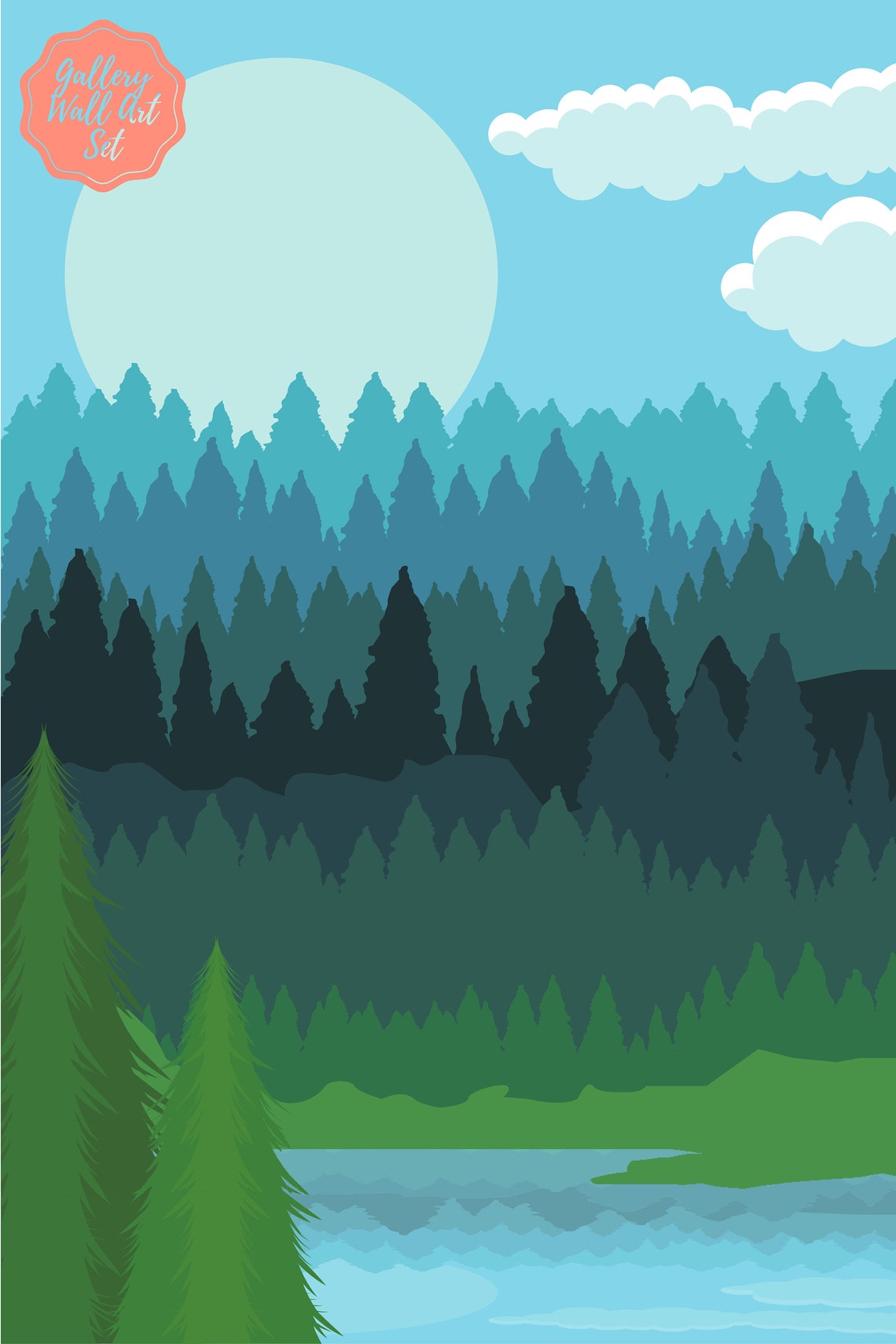 Forest Gallery Wall Forest Print Set Pine Forest Wall Art | Etsy