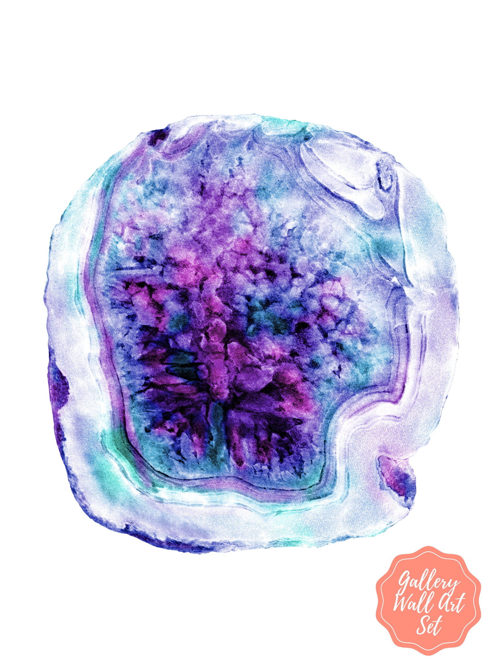 Amethyst Wall Decor, Amethyst Crystal Art, Gemstone Wall Decor, Purple