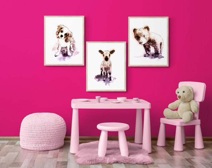 Baby Animal Nursery Wall Art