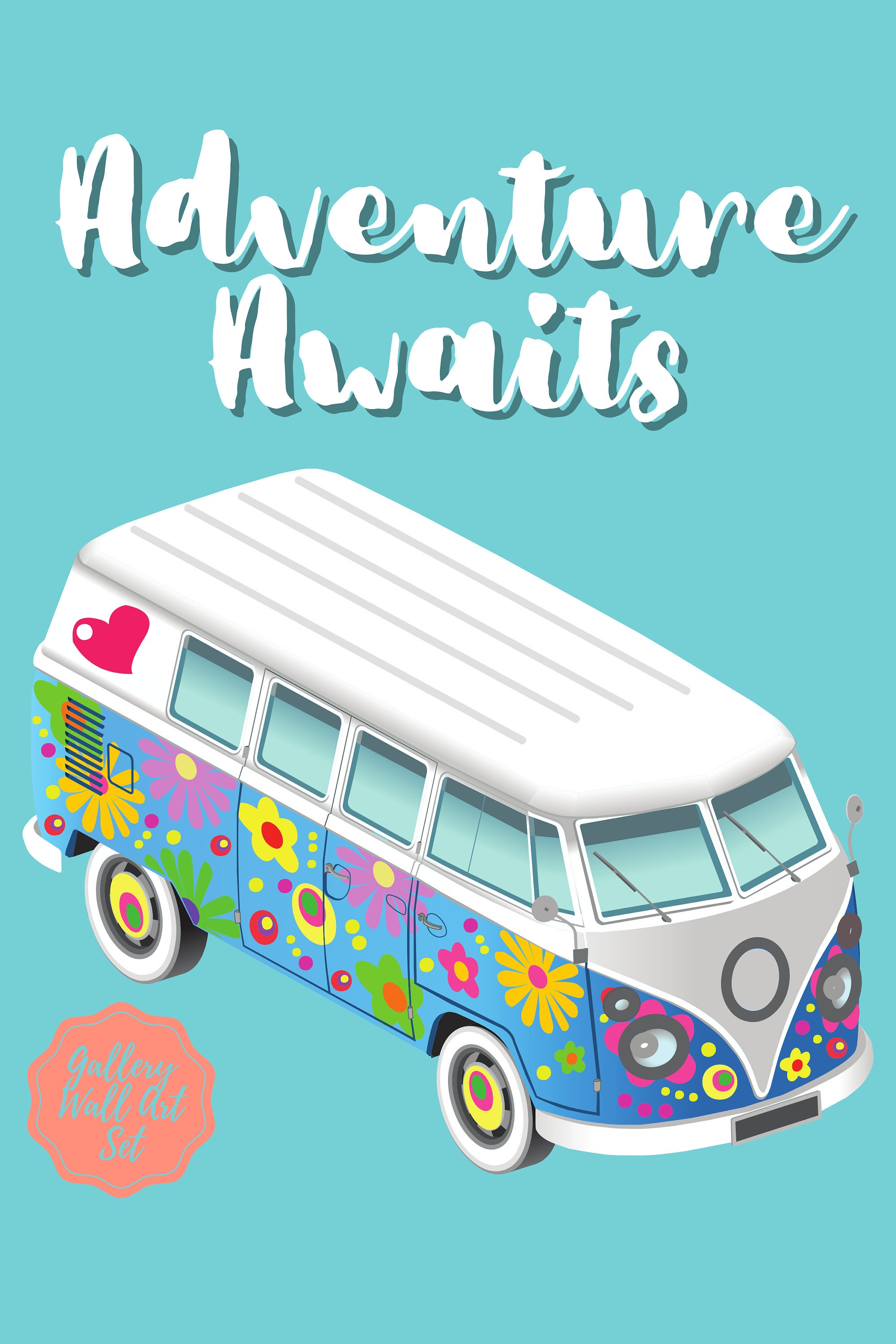 Volkswagen Print Surf Van Wall Art Van Life Wall Art Camper Etsy