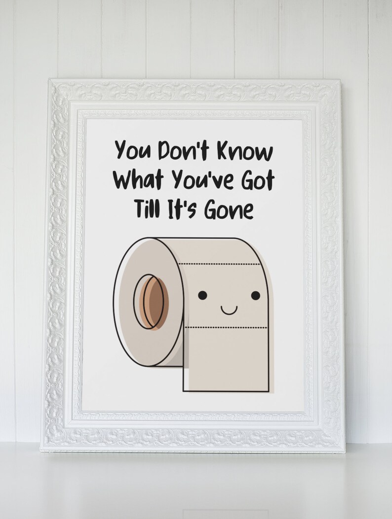 Funny Toilet Paper Print, Bathroom Wall Decor, Toilet Rules, Toilet ...
