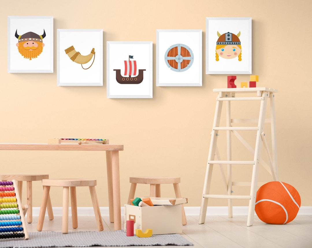 Viking Nursery Decor, Viking Room Decor, Viking Art for Kids Room, Baby
