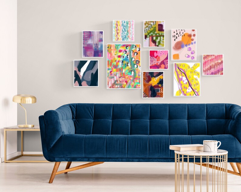 Colorful Gallery Wall Set Colorful Abstract Art Intuitive Etsy