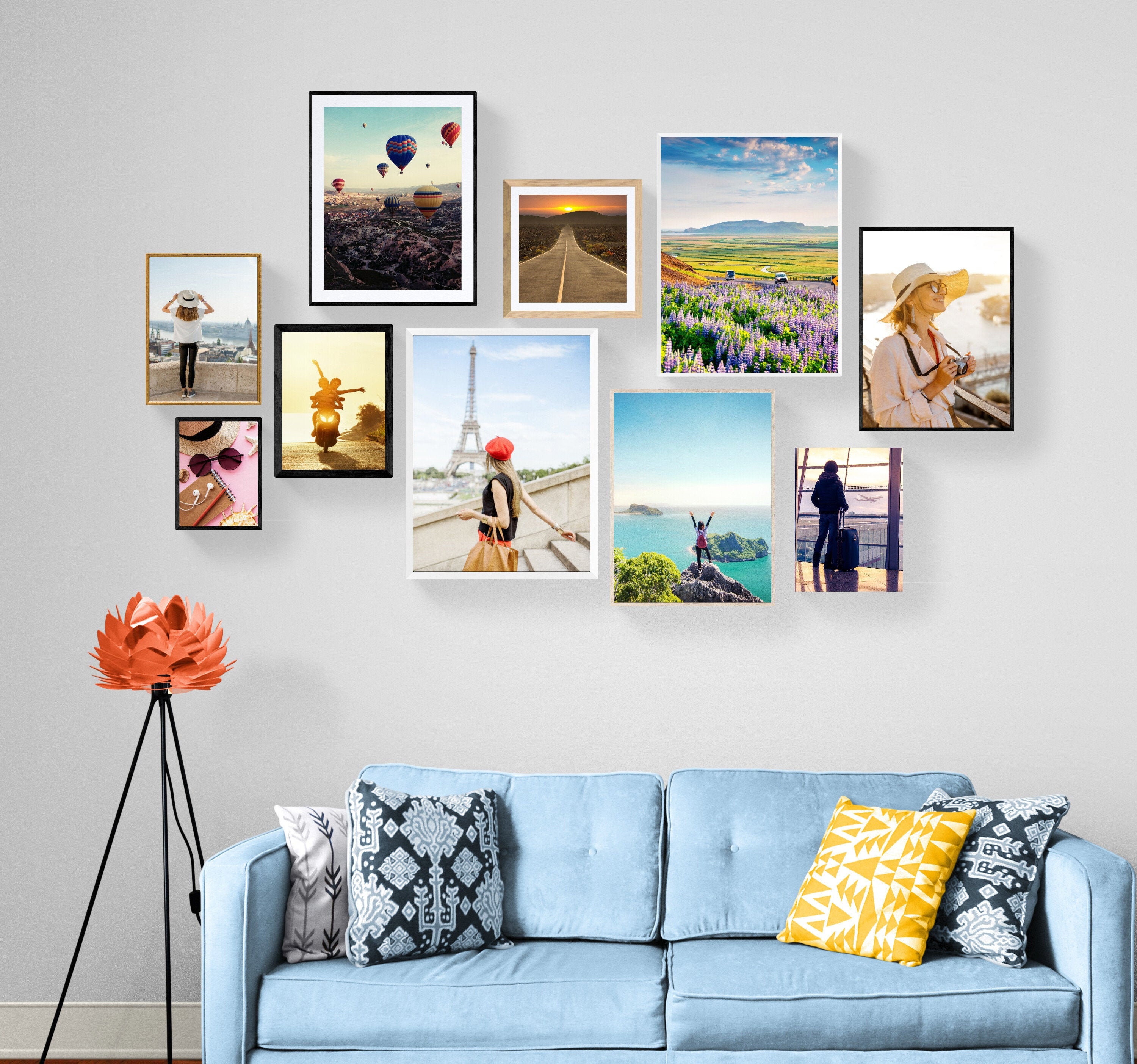 travel photos gallery wall