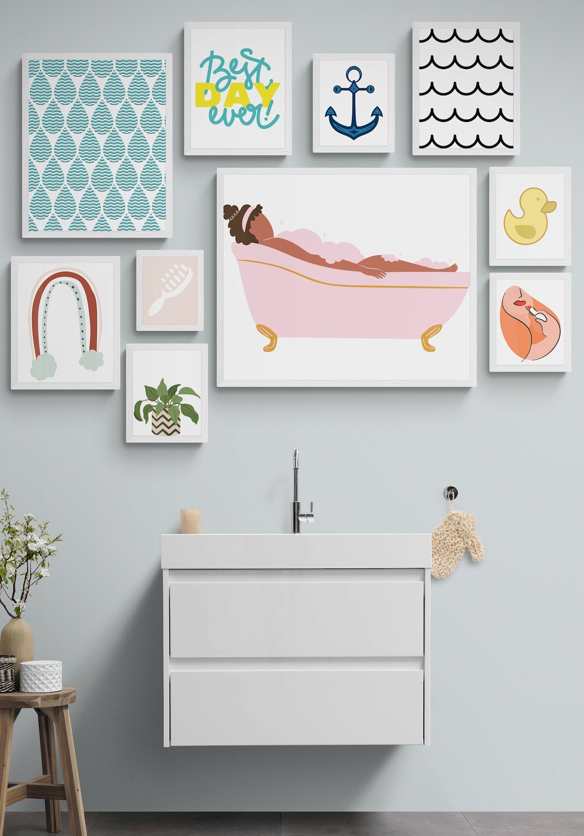 Cute Bathroom Wall Decor Cheap Wall Art for Bathroom Bath Etsy
