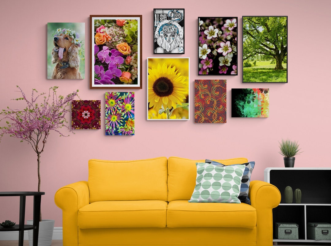 Floral Gallery Wall Set Eclectic Wall Art Botanical Wall Etsy