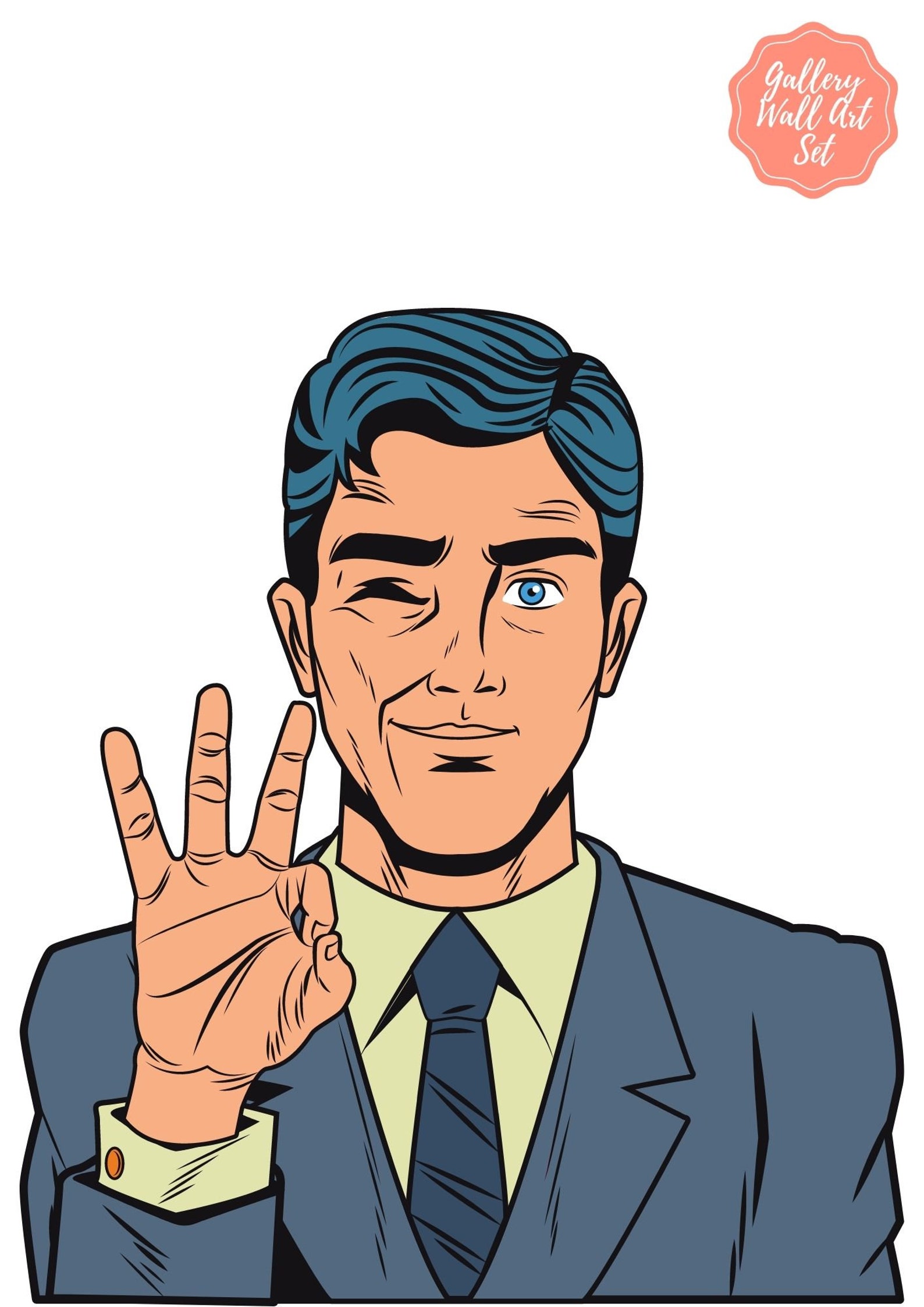 Pop Art Gallery Wall Modern Digital Download Wall Art Bright Etsy