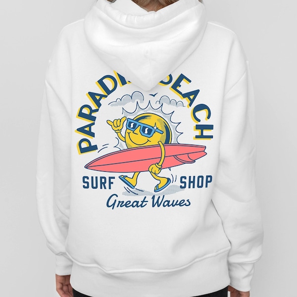 Surf Shop Retro Hoodie, Surfing Shirt, Surf Shop Sweatshirt, Beach Sweatshirt for Women, California Surf Club, Shirt, Surfboard Surfing Gift